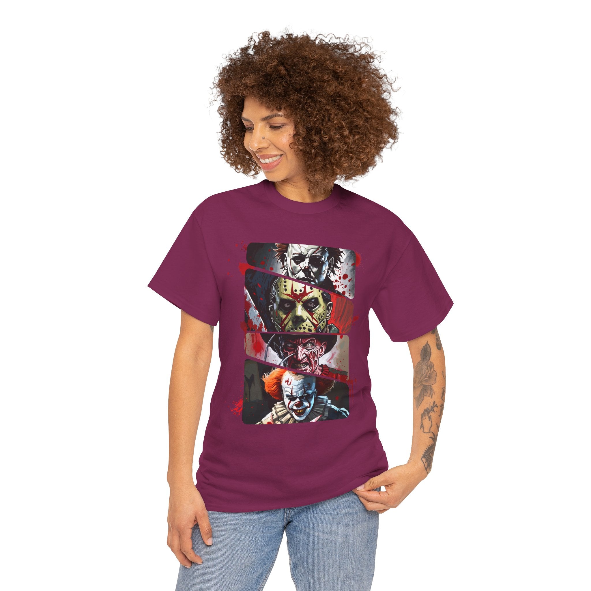 Horror Legends Horror Graphic Tee, Unisex Cotton Shirt, Halloween Costume, Horror Movie Gift, Spooky T-Shirt, Horror Fan Apparel