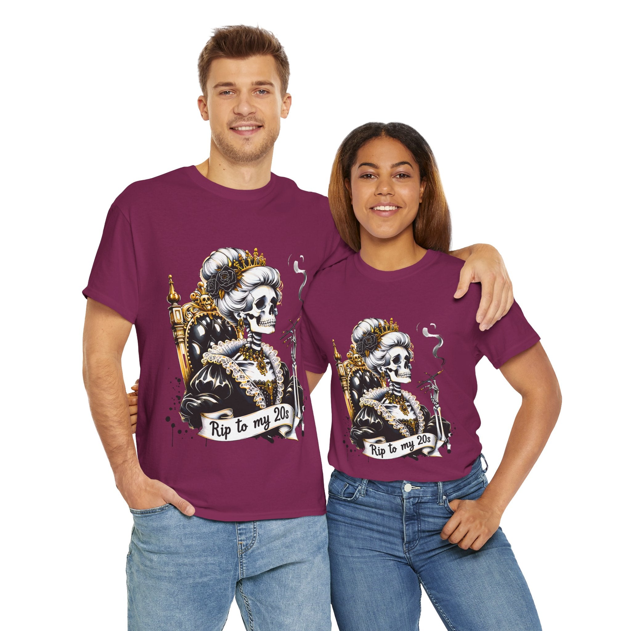 Rip to my 20s Tee, Heavy, Unisex Graphic Shirt, Birthday Gift, Casual Wear, Vintage Style, Floral Design T-shirt