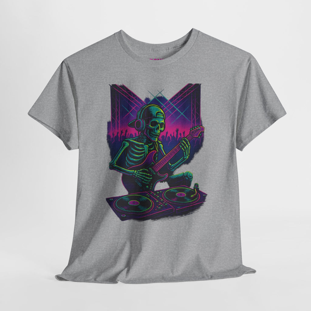 Bone Jams Rockin’ Skeleton, Tee | Loud Enough to Wake the Dead | Unisex Cotton Shirt for Music Lovers, Concerts, Halloween, Gifts