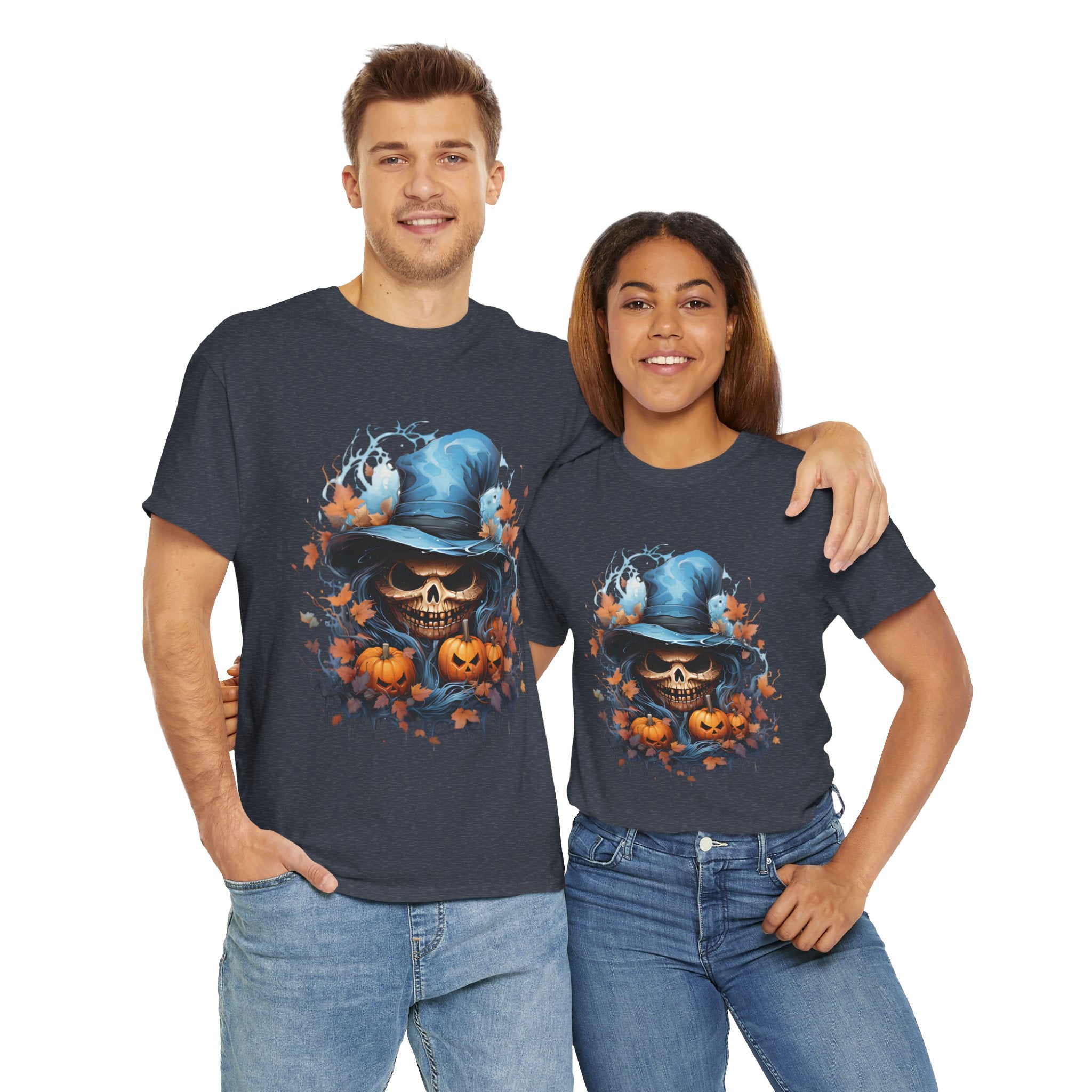 Skull Witch Unhappy Halloween Tee - Halloween Shirt, Spooky Tee, Pumpkin Shirt, Fall Apparel, Costume Top
