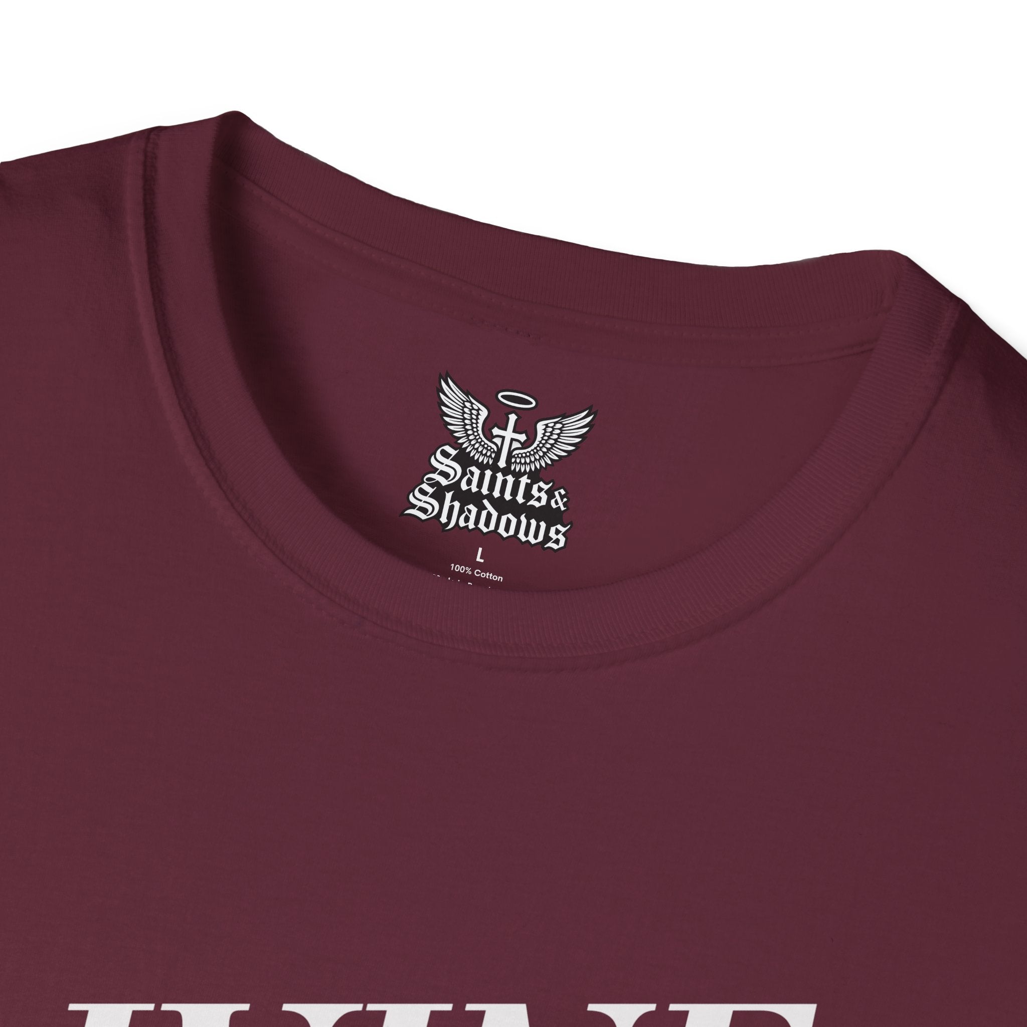 Saints and Shadows - Divine, Angelic Artwork Unisex Softstyle T-Shirt, Casual Wear