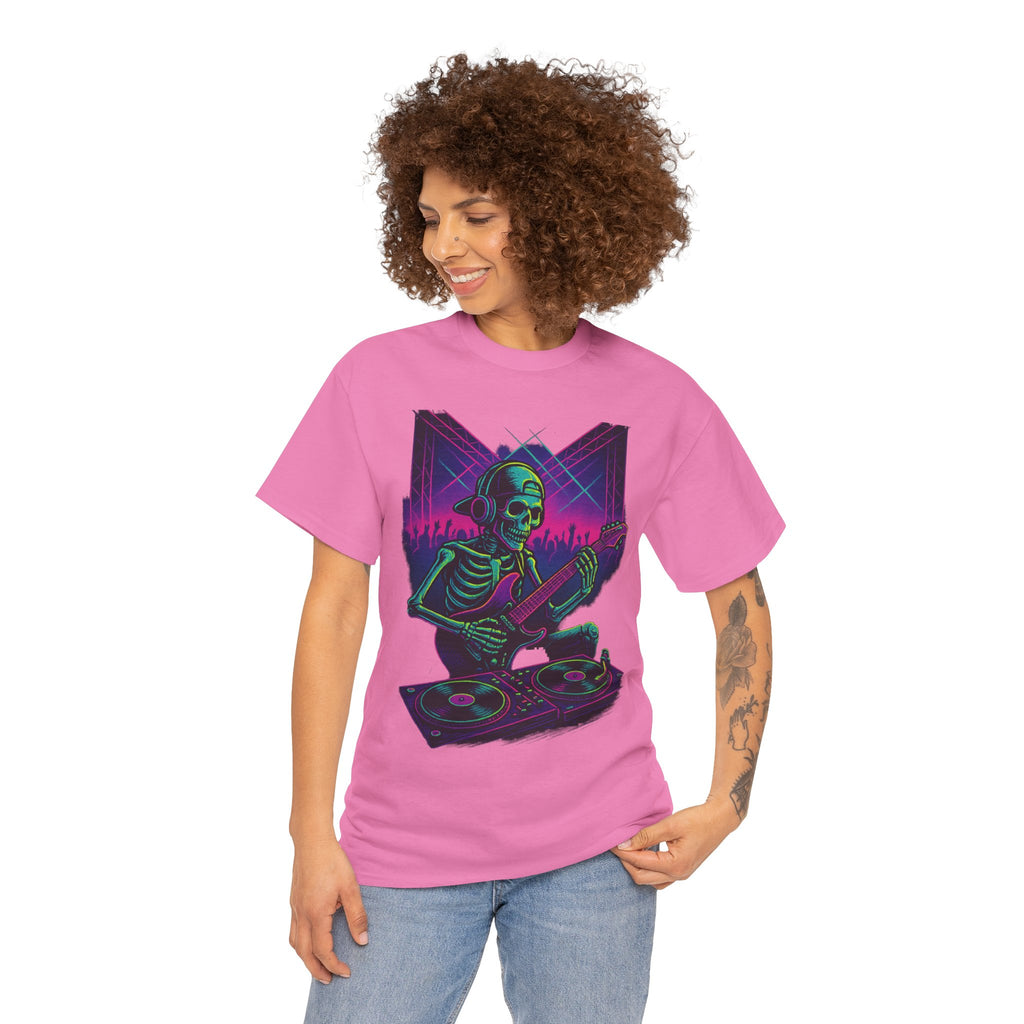 Bone Jams Rockin’ Skeleton, Tee | Loud Enough to Wake the Dead | Unisex Cotton Shirt for Music Lovers, Concerts, Halloween, Gifts