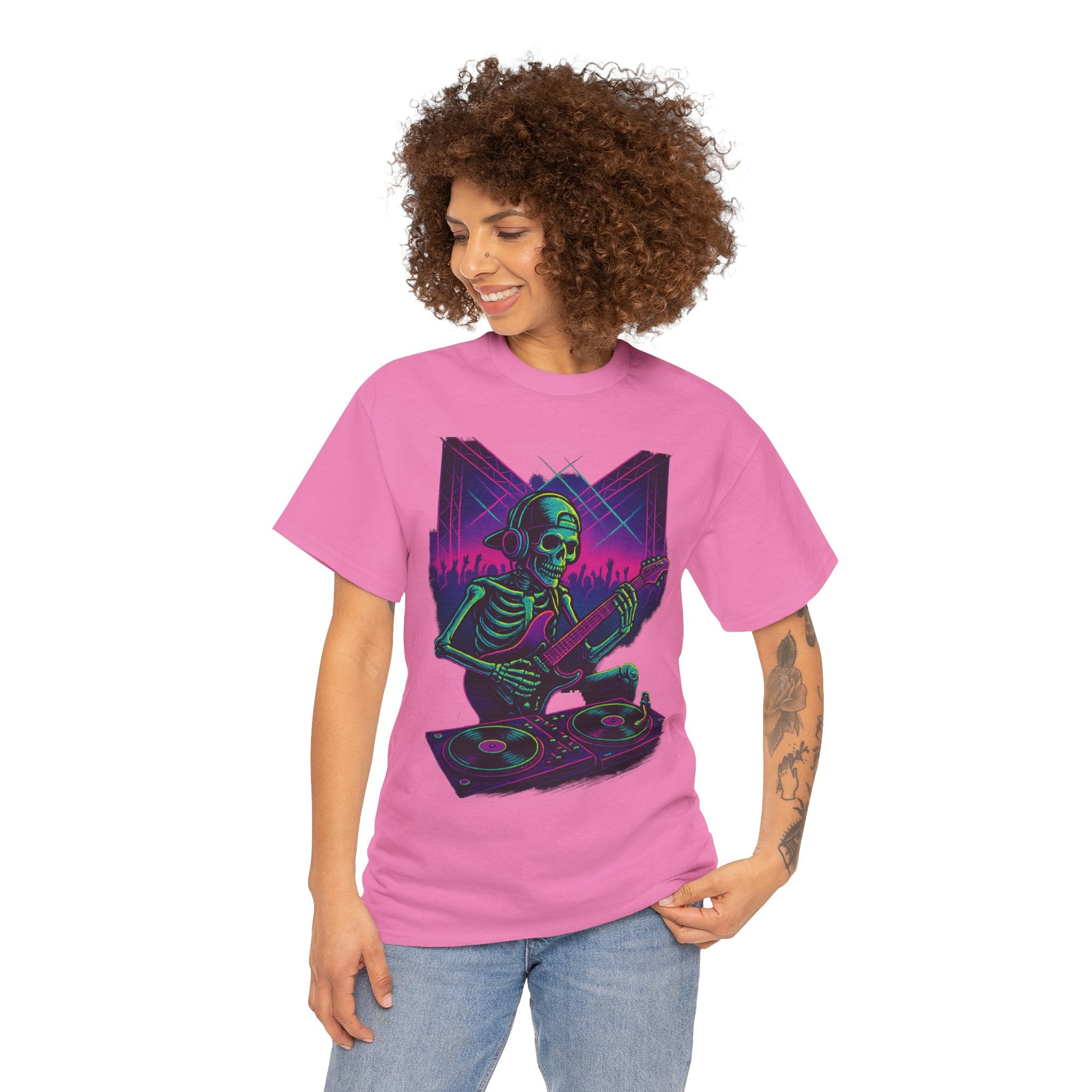Bone Jams Rockin’ Skeleton, Tee | Loud Enough to Wake the Dead | Unisex Cotton Shirt for Music Lovers, Concerts, Halloween, Gifts