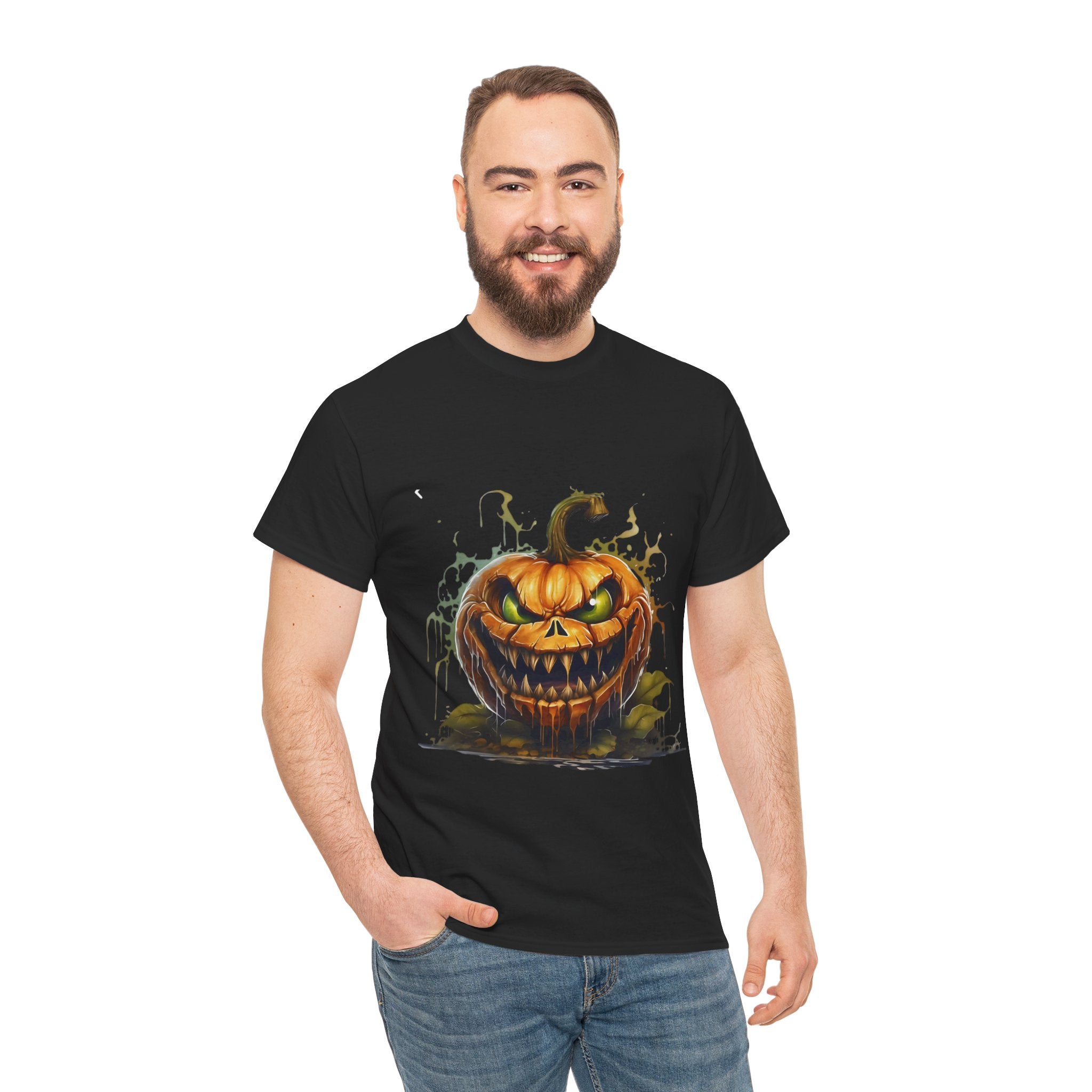 Spooky Pumpkin, Horror Graphic Tee, Unisex Cotton Shirt, Halloween Costume, Horror Movie Gift, Spooky T-Shirt, Horror Fan Apparel