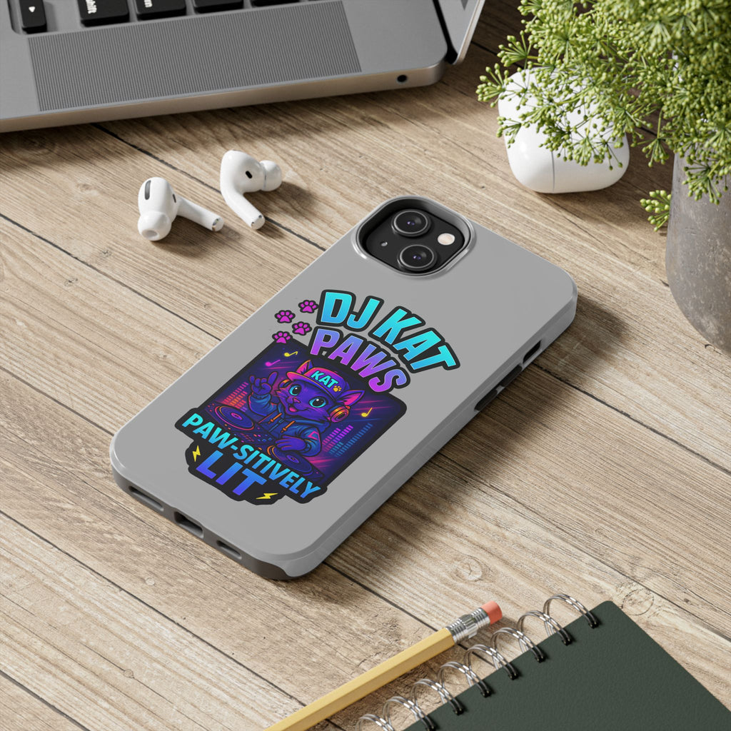 DJ KAT PAWS - Paw-sitively LIT | Tough Phone Cases - Unique Gift for Cat Lovers, Funny Phone Accessory, Music Lover's Case, Pet Owner Present