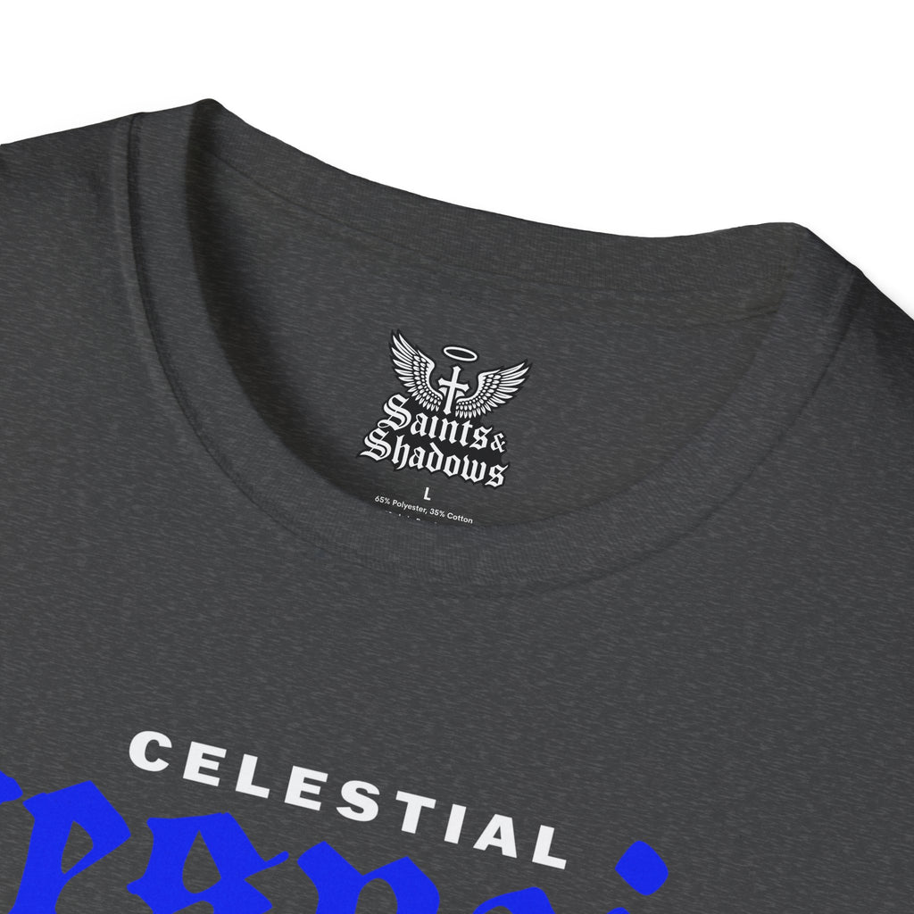 Saints and Shadows - Celestial Despair, Angelic Artwork Unisex Softstyle T-Shirt, Casual Wear