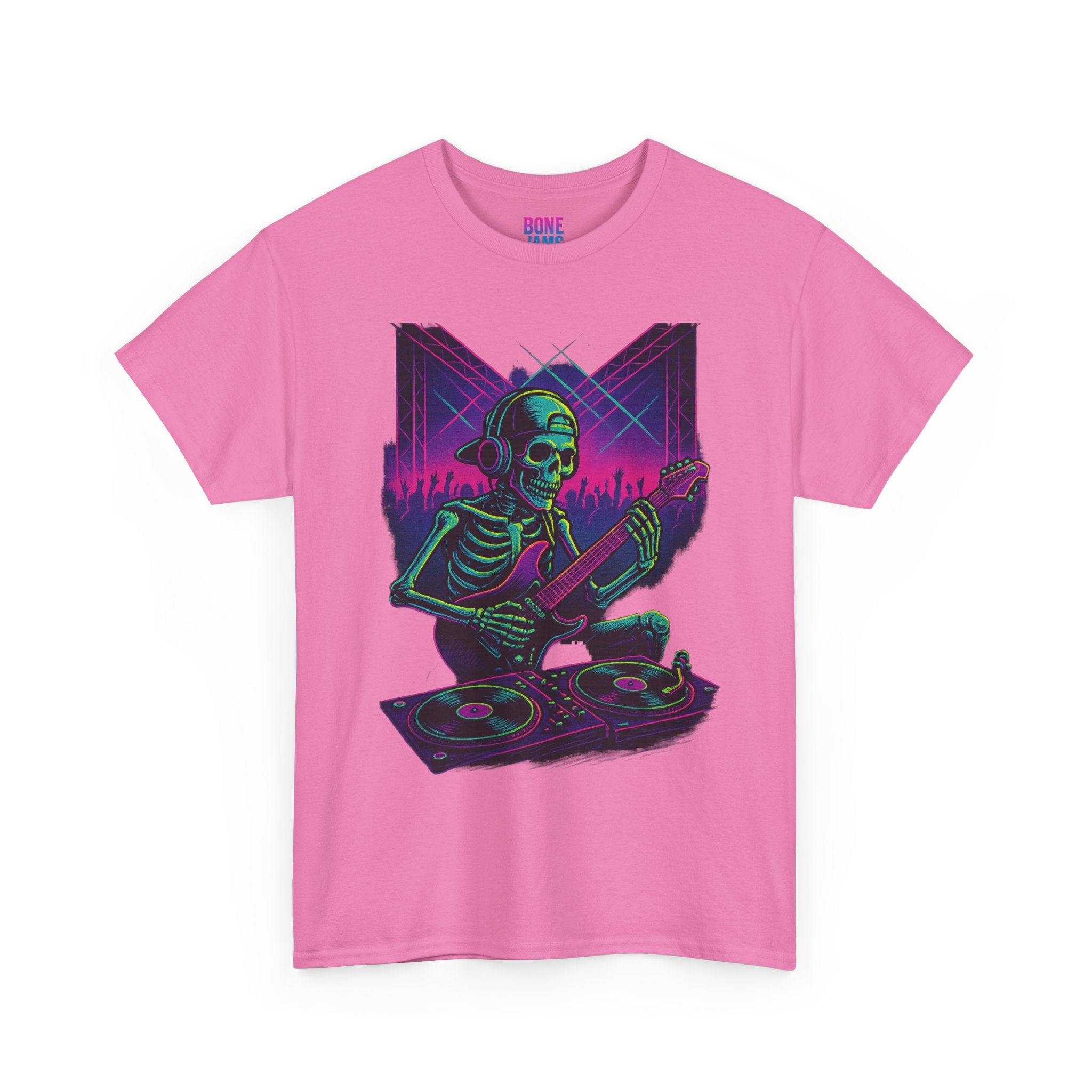 Bone Jams Rockin’ Skeleton, Tee | Loud Enough to Wake the Dead | Unisex Cotton Shirt for Music Lovers, Concerts, Halloween, Gifts
