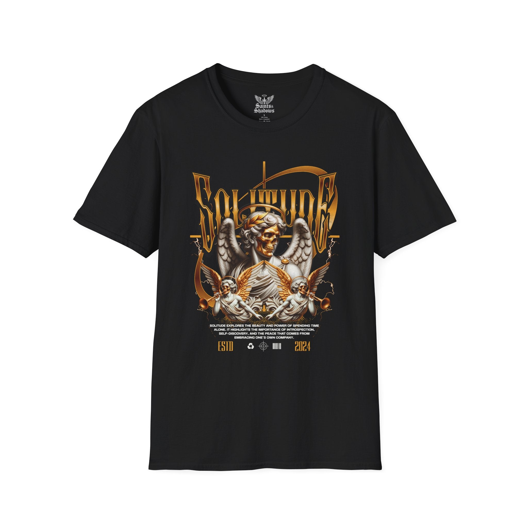 Saints and Shadows - Solitude, Angelic Artwork Unisex Softstyle T-Shirt, Casual Wear