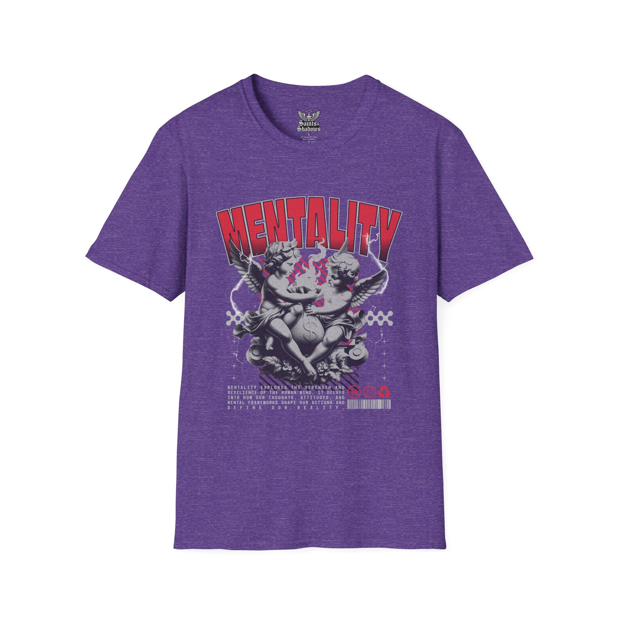 Saints and Shadows - Mentaility, Angelic Artwork Unisex Softstyle T-Shirt, Casual Wear