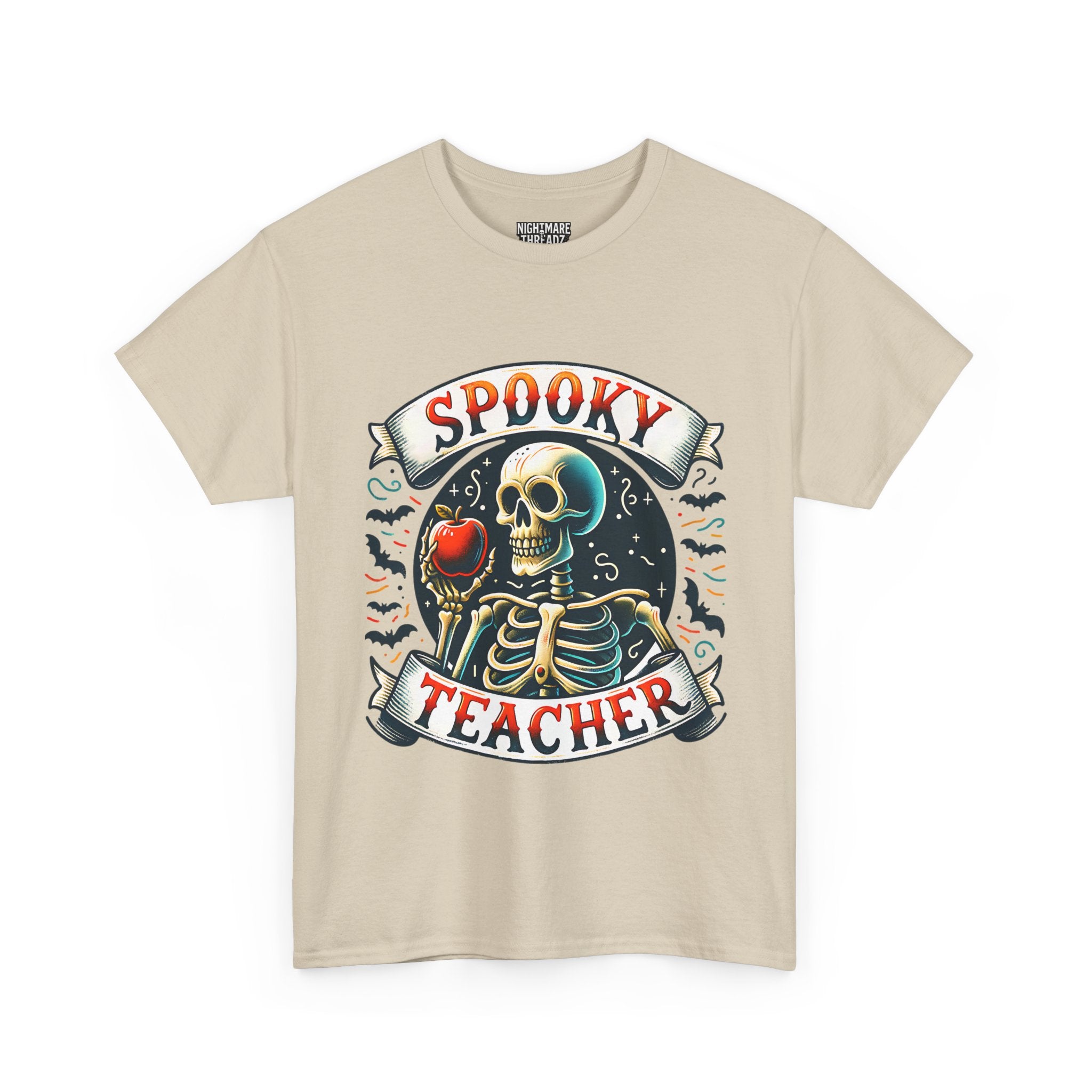Spooky Teacher Tee, Halloween Shirt, Unisex Cotton T-Shirt, Funny Teacher Gift, Skeleton Design, Fall Apparel