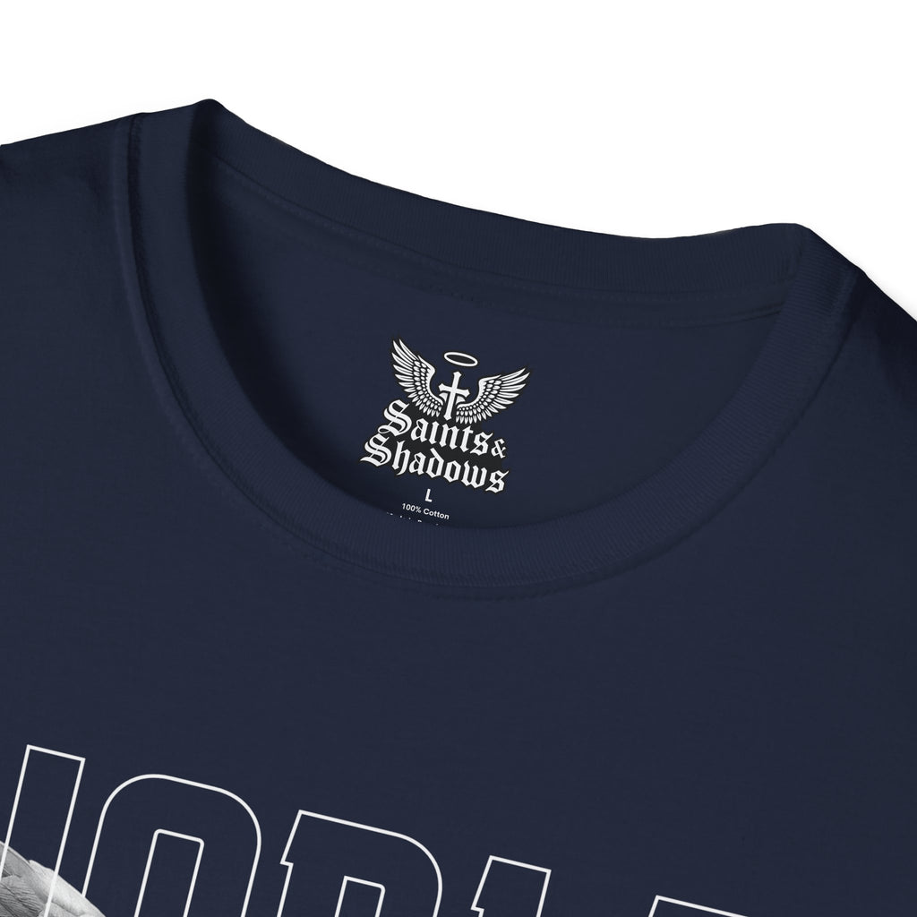 Saints and Shadows - Noble, Angelic Artwork Unisex Softstyle T-Shirt, Casual Wear