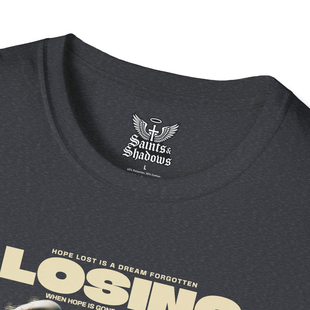 Saints and Shadows - Losing Hope, Angelic Artwork Unisex Softstyle T-Shirt, Casual Wear
