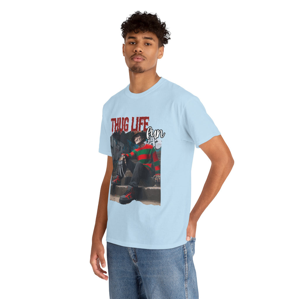 Freddie Kruger, Thug Life Tee - Horror Graphic Tee, Unisex Cotton Shirt, Halloween Costume, Horror Movie Gift