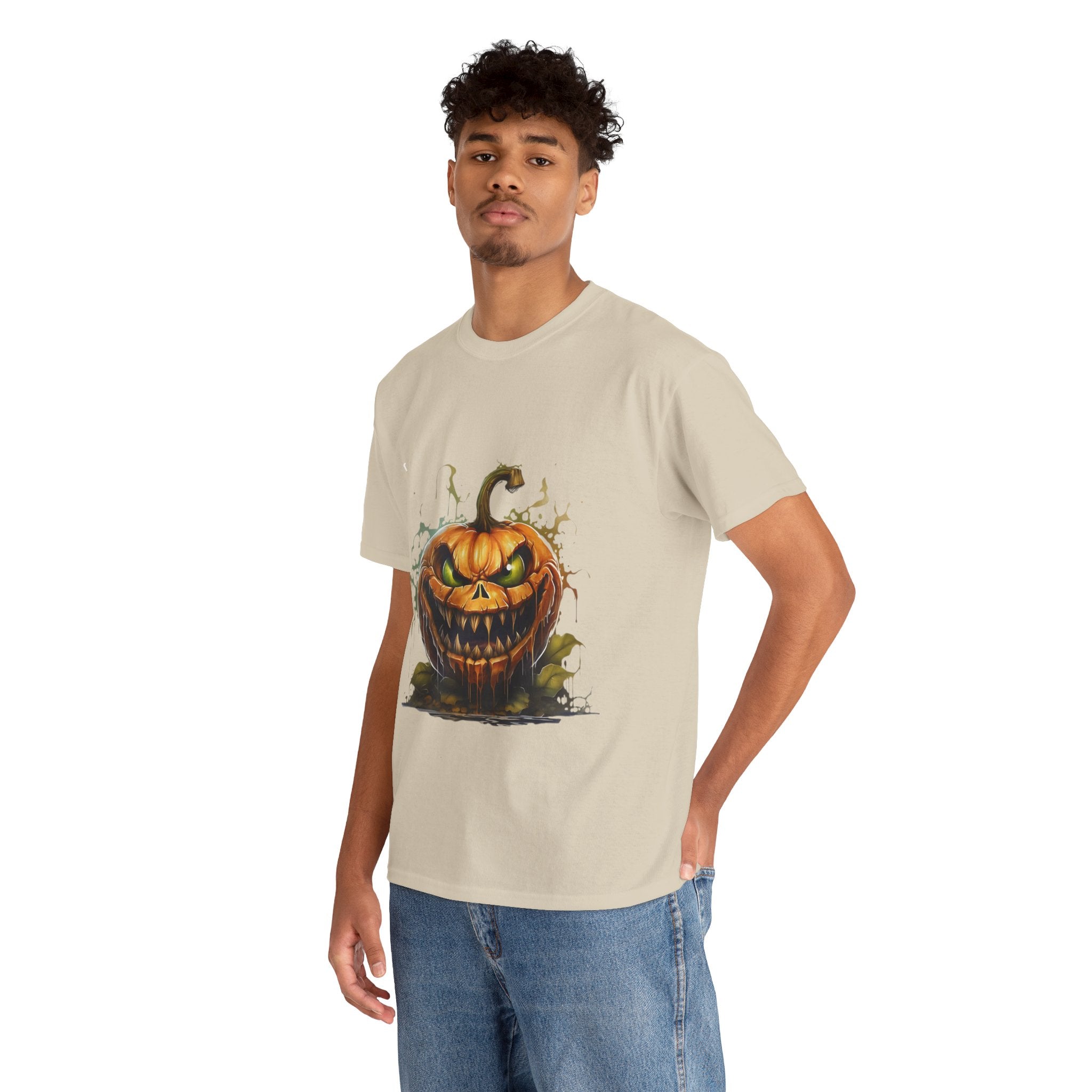 Spooky Pumpkin, Horror Graphic Tee, Unisex Cotton Shirt, Halloween Costume, Horror Movie Gift, Spooky T-Shirt, Horror Fan Apparel