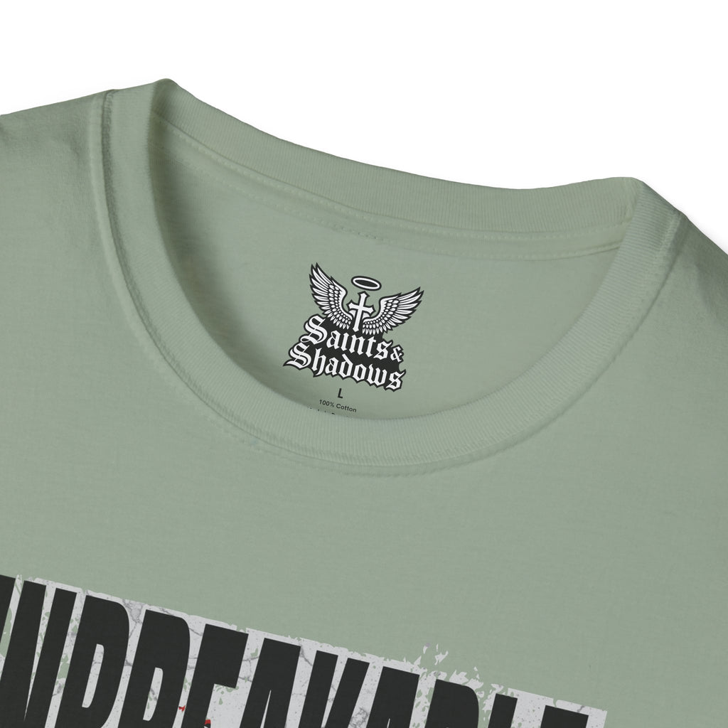 Saints and Shadows - Unbreakabe Strength, Angelic Artwork Unisex Softstyle T-Shirt, Casual Wear
