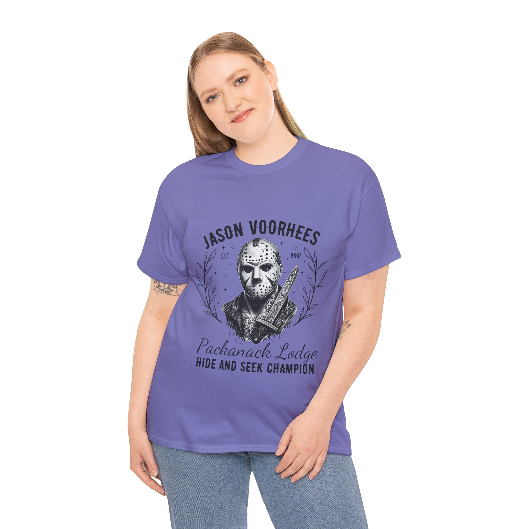 Jason Voorhees 'Hide and Seek Champion'  - Horror Graphic Tee, Unisex Cotton Shirt, Halloween Costume, Horror Movie Gift, Spooky T-Shirt, Horror Fan Apparel