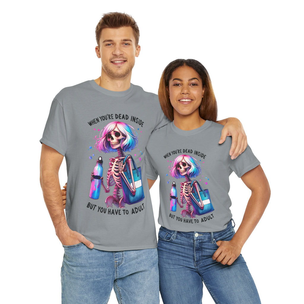 When you're dead onside, Whimsical Skeleton Tee, Funny Graphic Shirt, Perfect for Halloween, Unique Gift Idea, Casual Wear, Everyday Humor