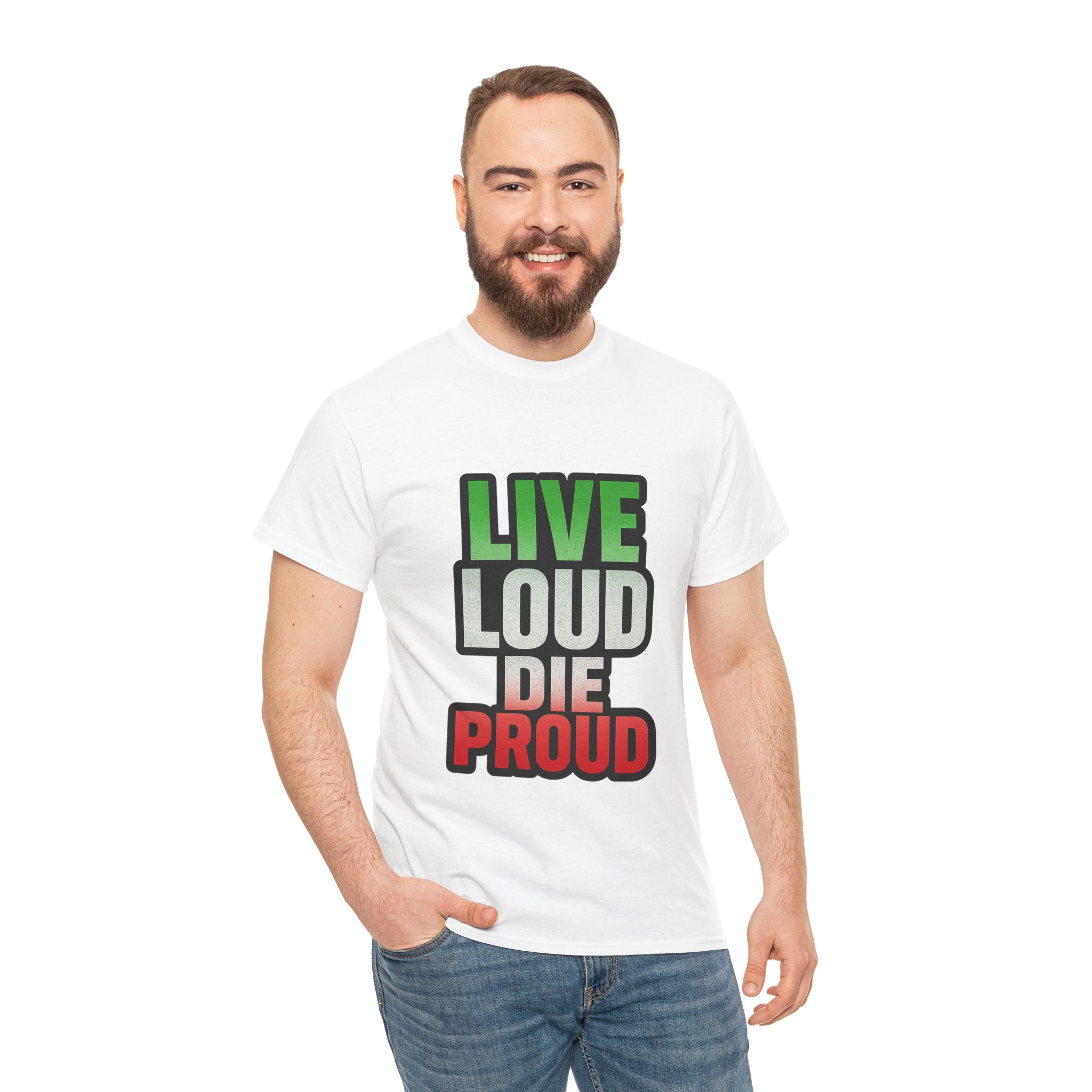 Live Loud Die Proud Italian Flag Tee