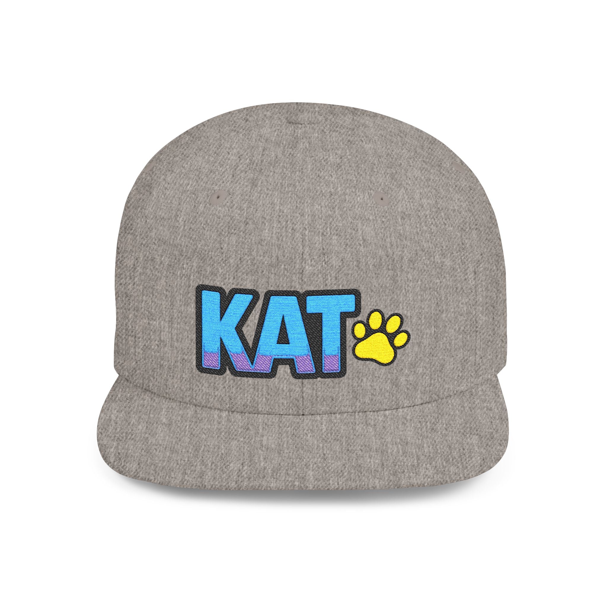 DJ Kat Paws Flat Bill Snapback Hat, Paw Print Cap for Music Lovers and Trendsetters