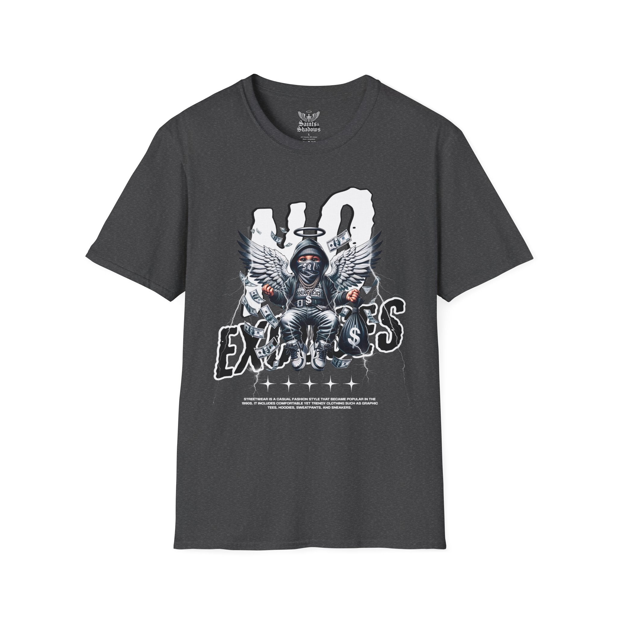 Saints and Shadows - No Exodus, Angelic Artwork Unisex Softstyle T-Shirt, Casual Wear