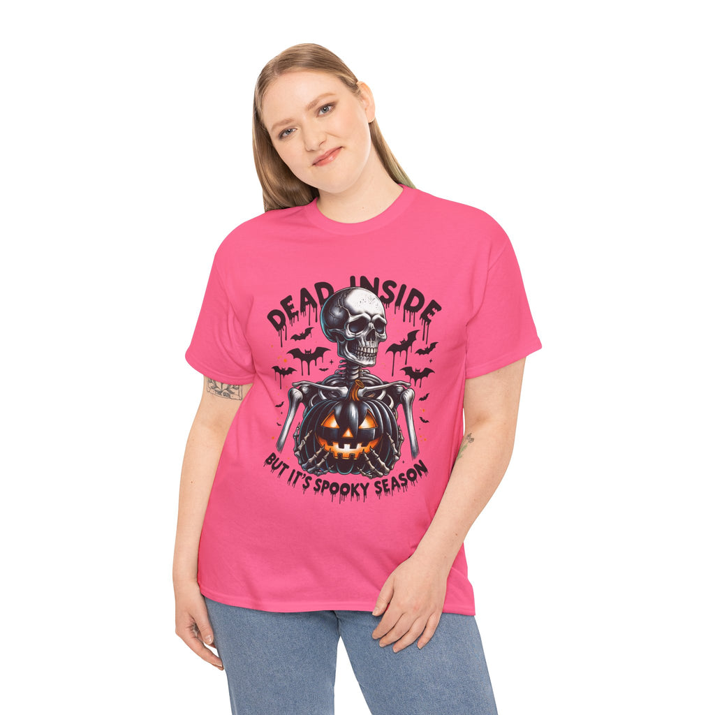 Dead Inside, Spooky Season Tee, Unisex Heavy Cotton T-Shirt, Halloween Shirt, Fun Casual Wear, Graphic Tee, Gift for Halloween Lovers