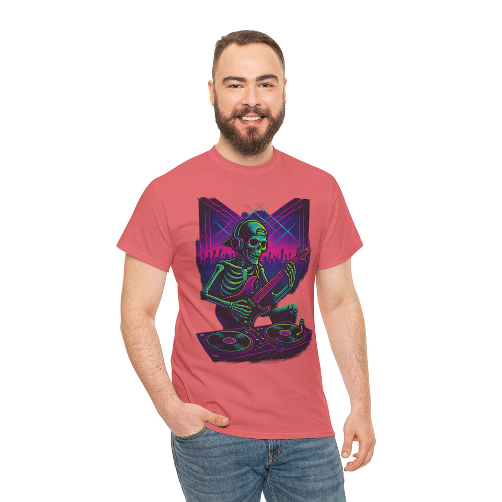 Bone Jams Rockin’ Skeleton, Tee | Loud Enough to Wake the Dead | Unisex Cotton Shirt for Music Lovers, Concerts, Halloween, Gifts