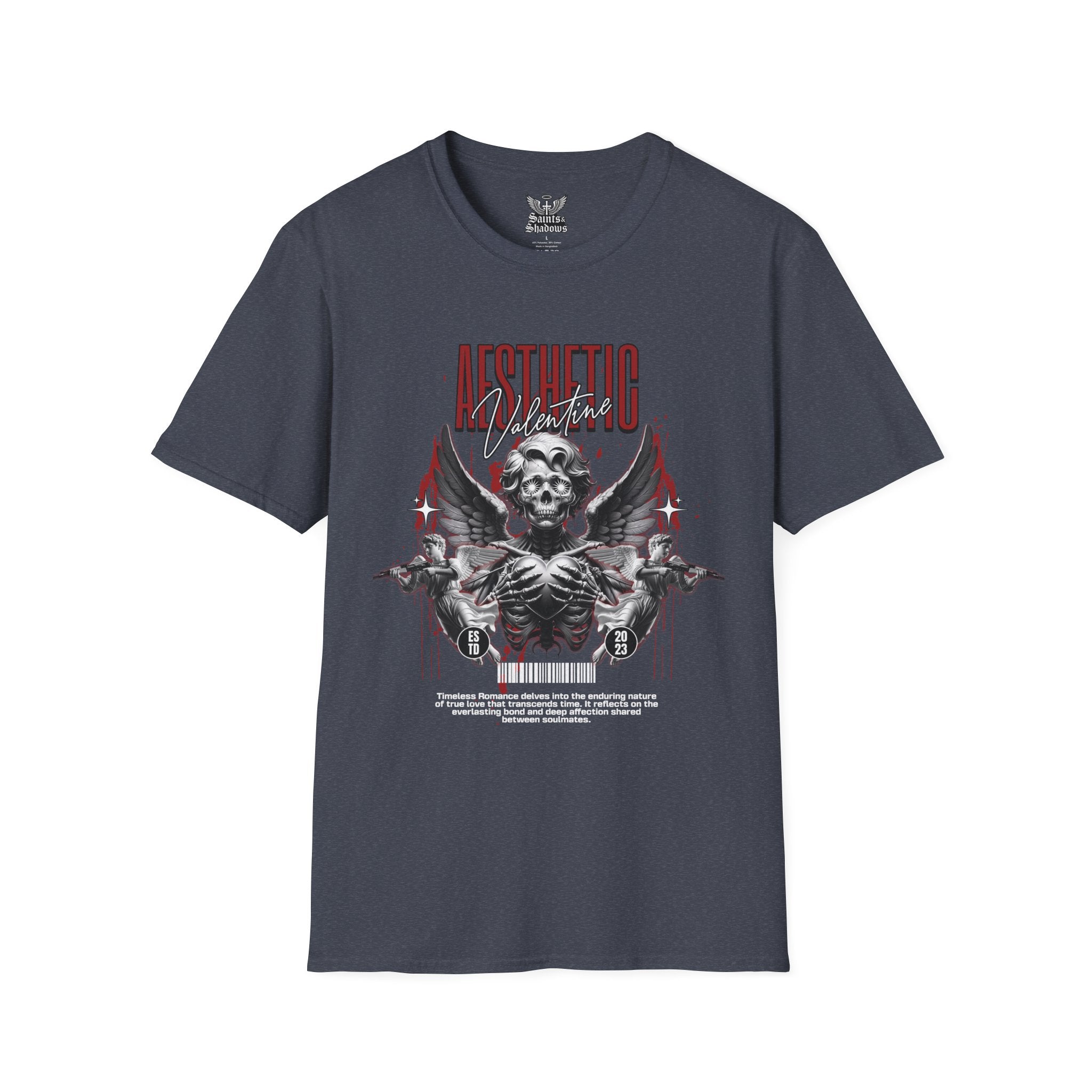 Saints and Shadows - Aesthetic Valentine, Angelic Artwork Unisex Softstyle T-Shirt, Casual Wear