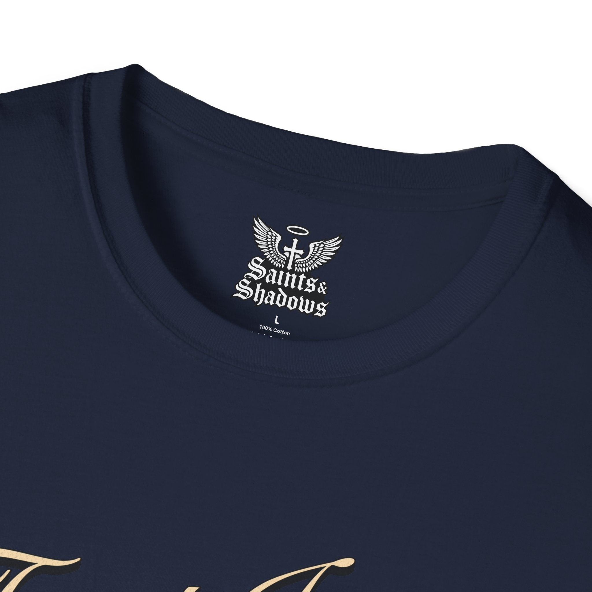Saints and Shadows - Trust Issue, Angelic Artwork Unisex Softstyle T-Shirt, Casual Wear