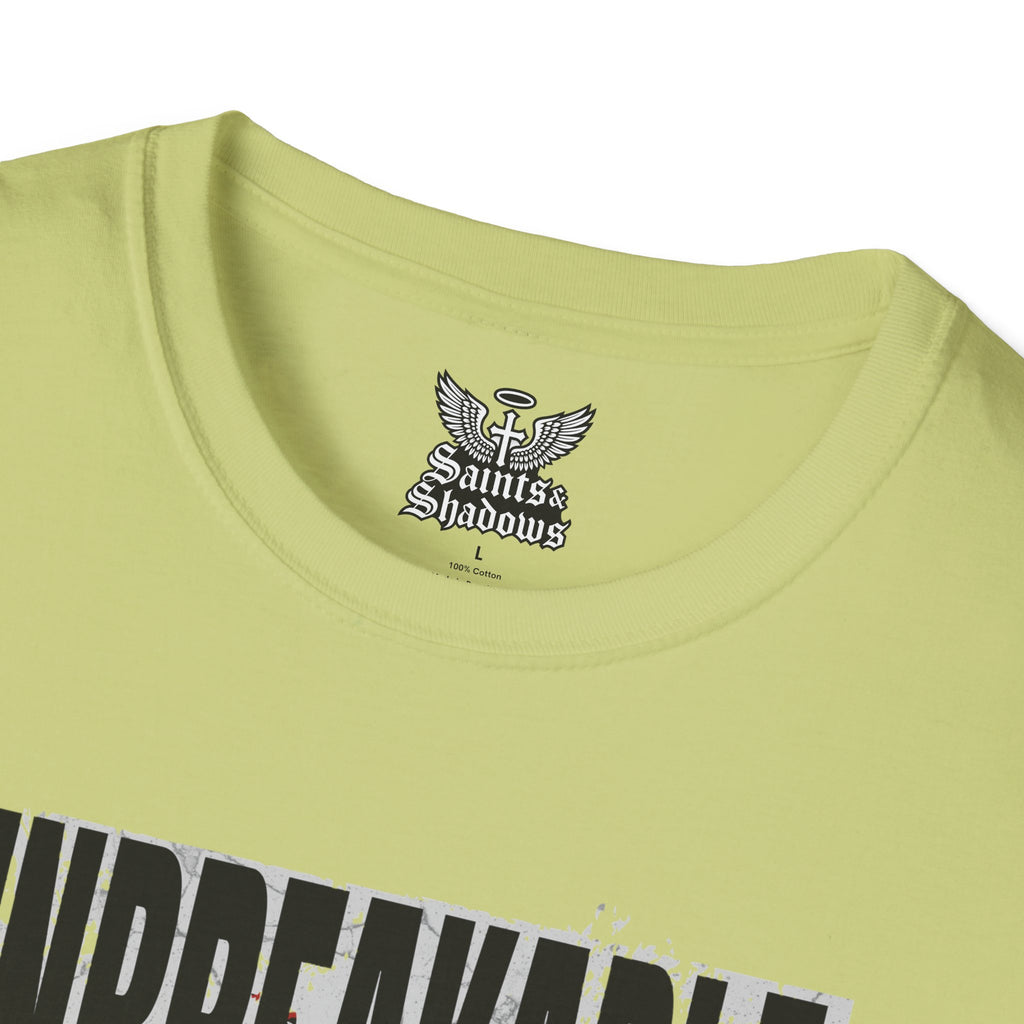 Saints and Shadows - Unbreakabe Strength, Angelic Artwork Unisex Softstyle T-Shirt, Casual Wear