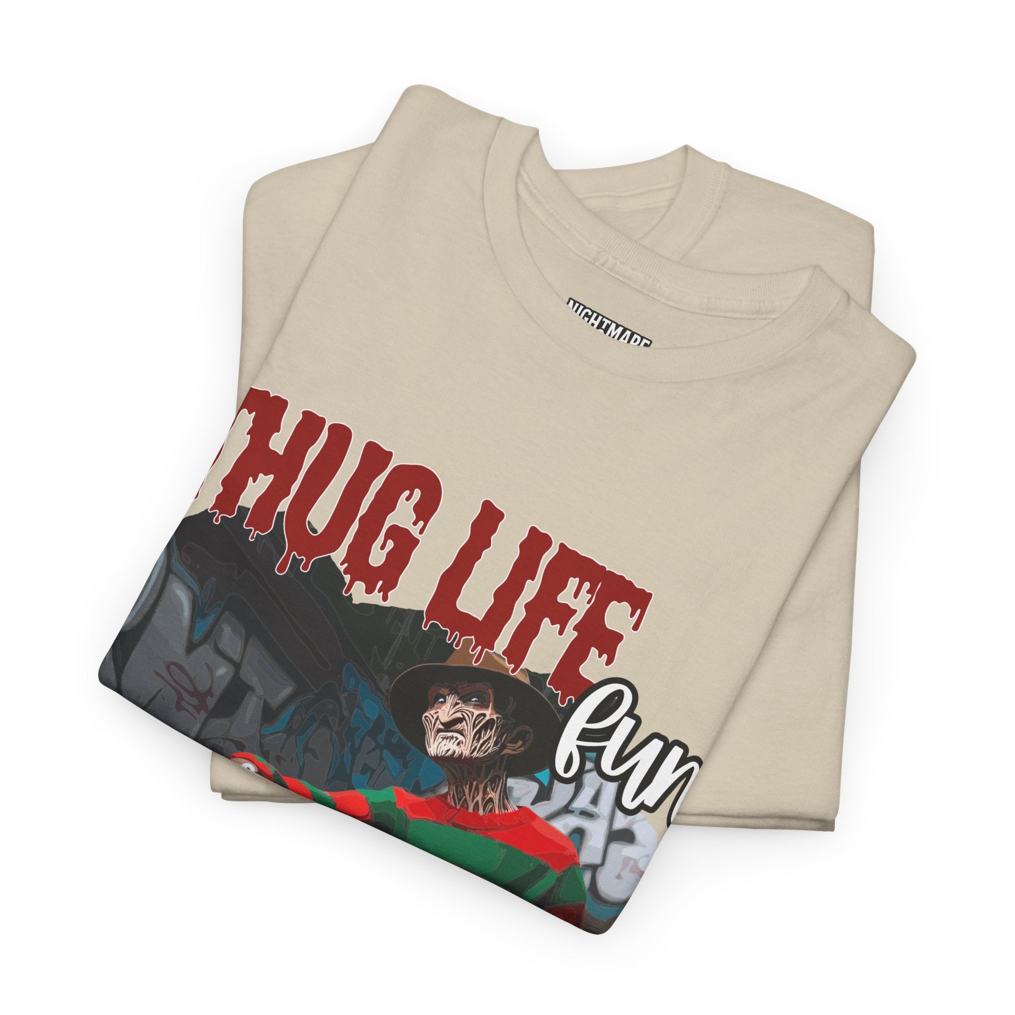 Freddie Kruger, Thug Life Tee - Horror Graphic Tee, Unisex Cotton Shirt, Halloween Costume, Horror Movie Gift