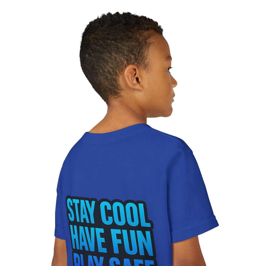 DJ KAT PAWS Paw-Sitive Waves Only, Youth Tee | Kids Surfing T-Shirt, Fun Cat Graphic Top, Summer Apparel, Gifts for Animal Lovers