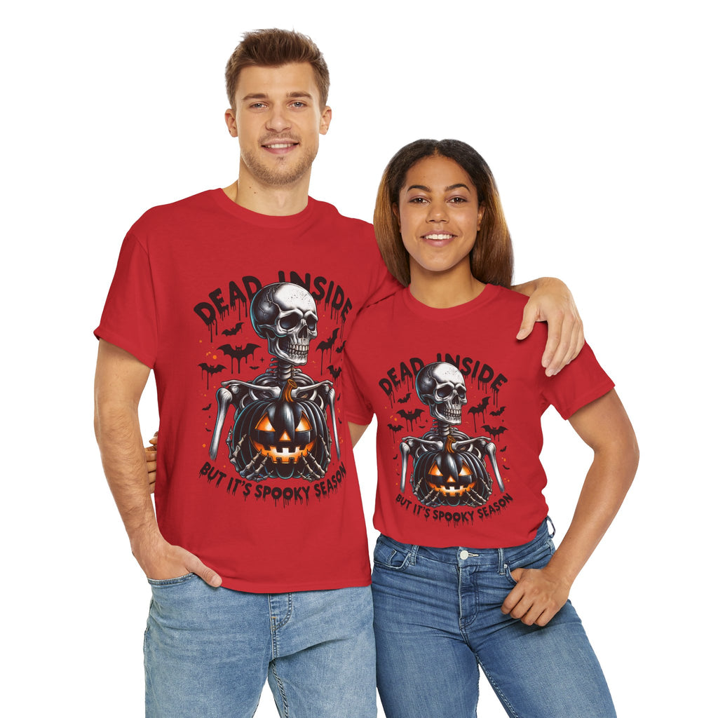 Dead Inside, Spooky Season Tee, Unisex Heavy Cotton T-Shirt, Halloween Shirt, Fun Casual Wear, Graphic Tee, Gift for Halloween Lovers