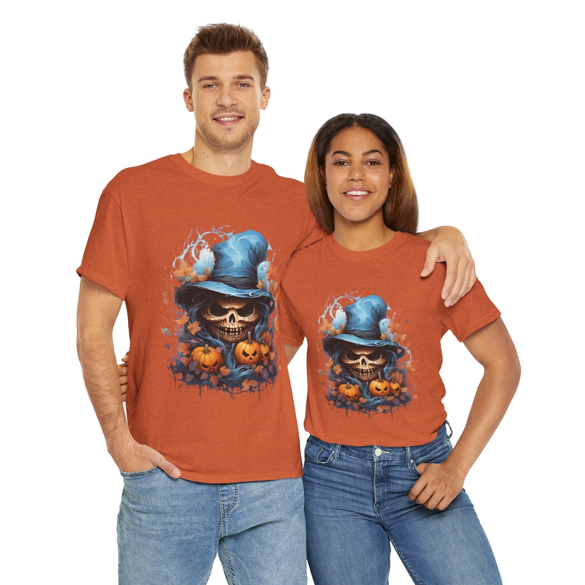 Skull Witch Unhappy Halloween Tee - Halloween Shirt, Spooky Tee, Pumpkin Shirt, Fall Apparel, Costume Top