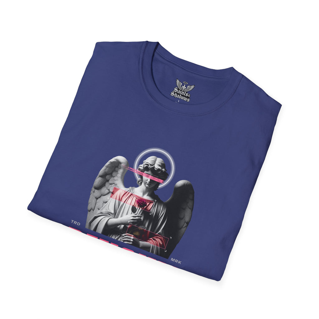 Saints and Shadows - Pensive, Angelic Artwork Unisex Softstyle T-Shirt, Casual Wear