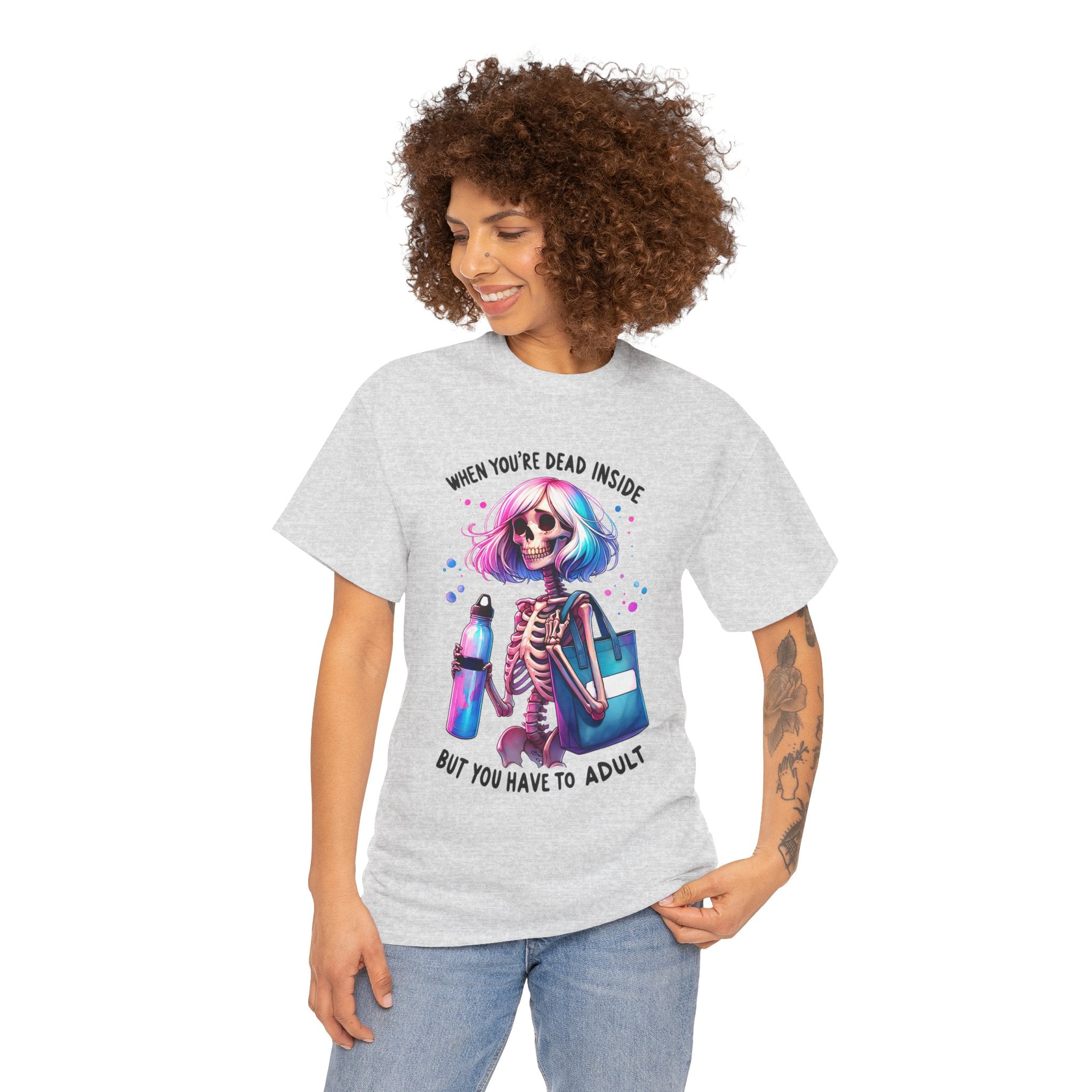 When you're dead onside, Whimsical Skeleton Tee, Funny Graphic Shirt, Perfect for Halloween, Unique Gift Idea, Casual Wear, Everyday Humor