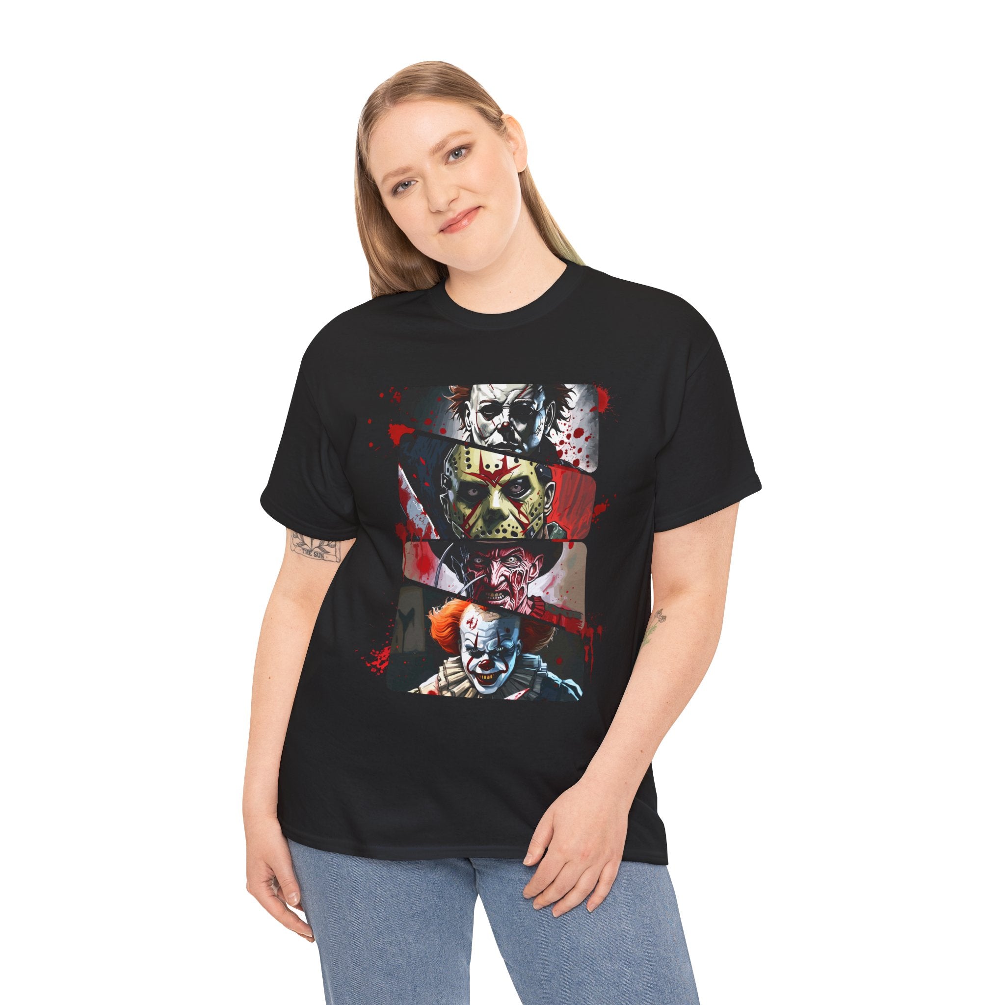 Horror Legends Horror Graphic Tee, Unisex Cotton Shirt, Halloween Costume, Horror Movie Gift, Spooky T-Shirt, Horror Fan Apparel