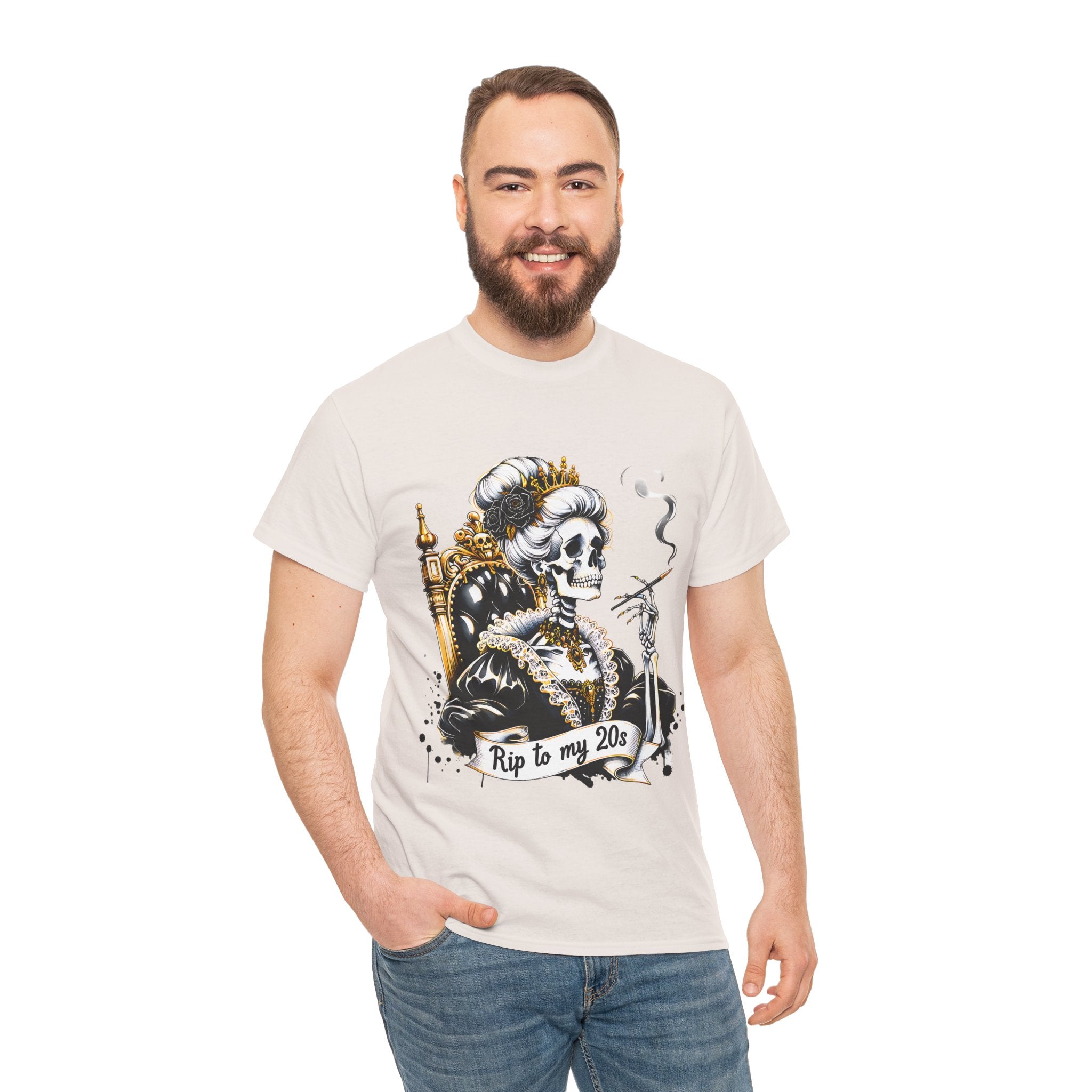 Rip to my 20s Tee, Heavy, Unisex Graphic Shirt, Birthday Gift, Casual Wear, Vintage Style, Floral Design T-shirt