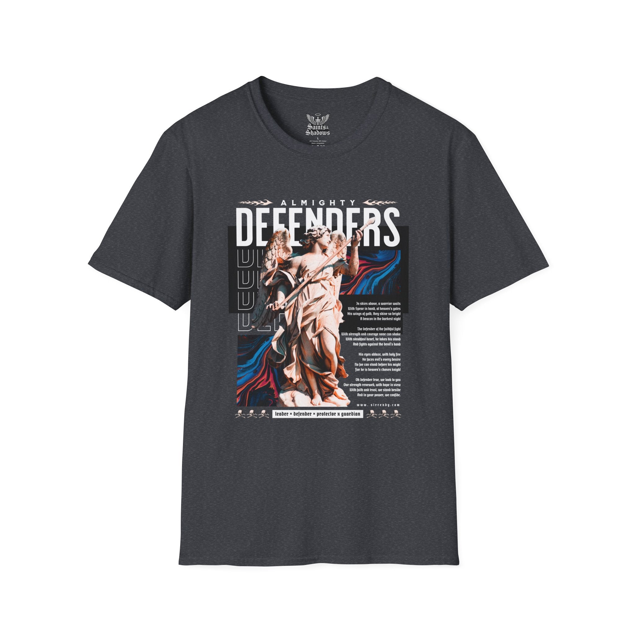 Saints and Shadows - Almighty Defenders, Angelic Artwork Unisex Softstyle T-Shirt, Casual Wear