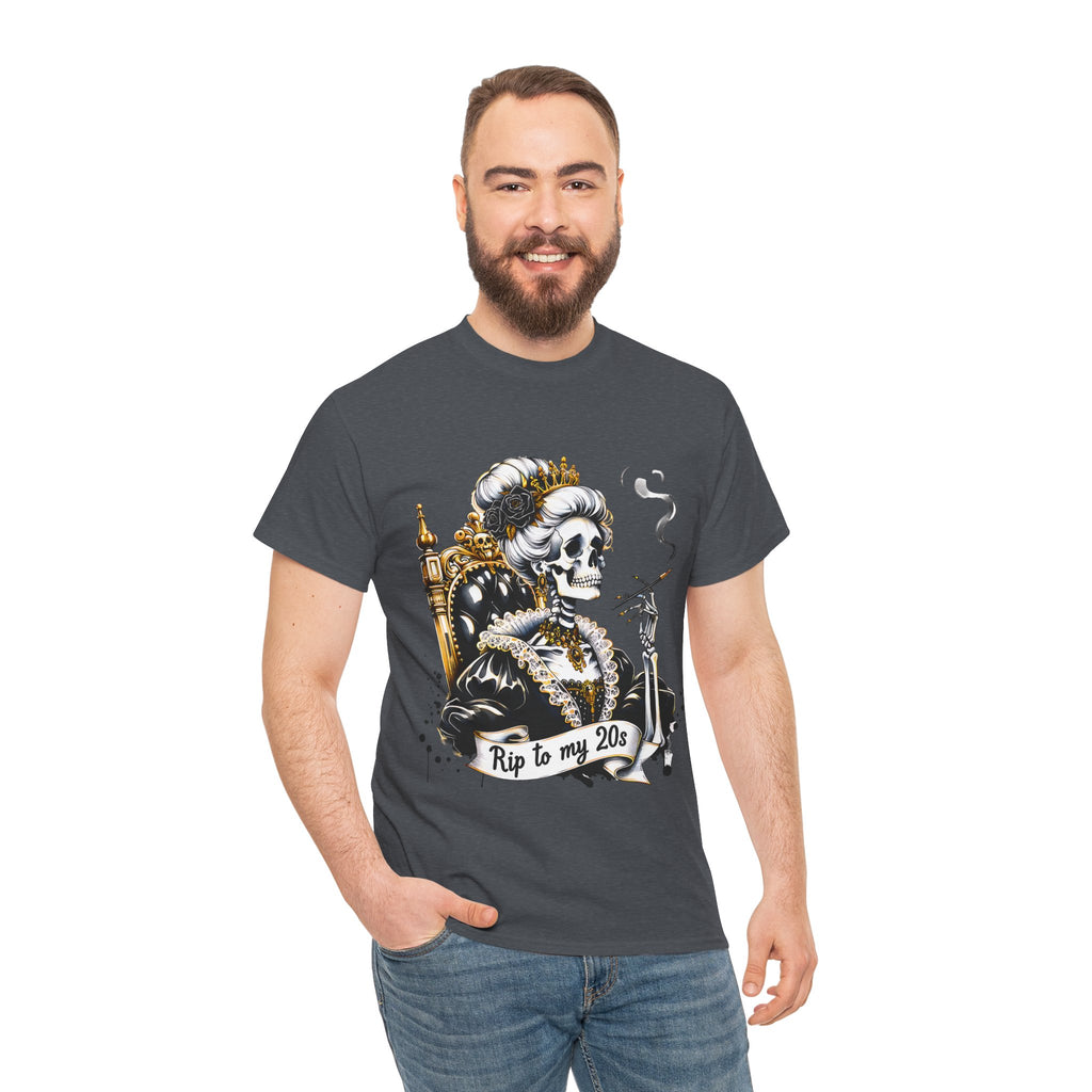 Rip to my 20s Tee, Heavy, Unisex Graphic Shirt, Birthday Gift, Casual Wear, Vintage Style, Floral Design T-shirt
