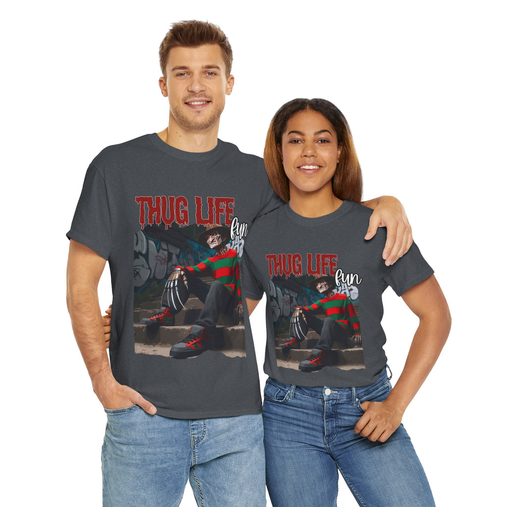 Freddie Kruger, Thug Life Tee - Horror Graphic Tee, Unisex Cotton Shirt, Halloween Costume, Horror Movie Gift