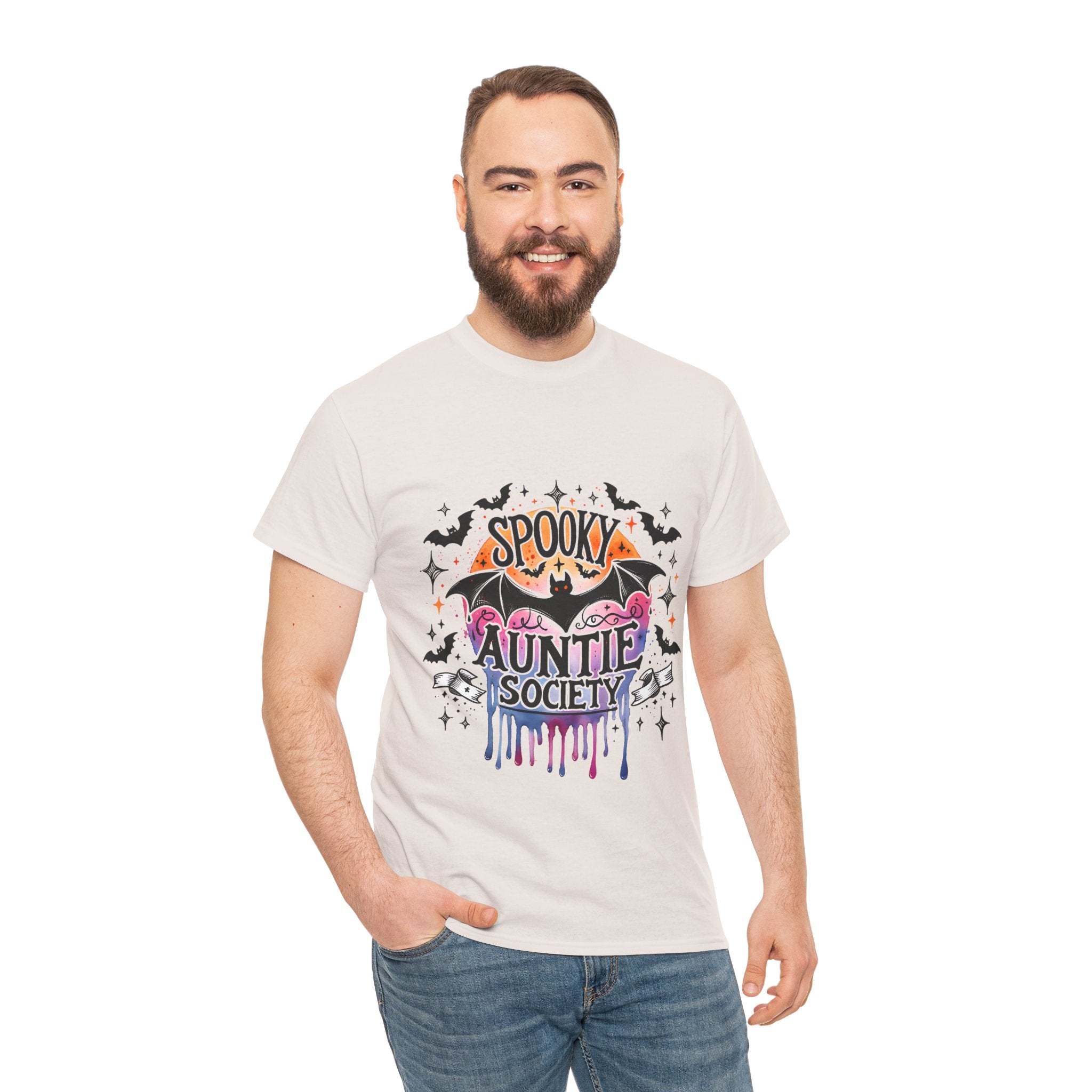 Spooky Auntie Society Tee, Ghost Lovers T-Shirt, Halloween Costume Shirt, Unisex Graphic Tee, Fun Family Gathering Apparel