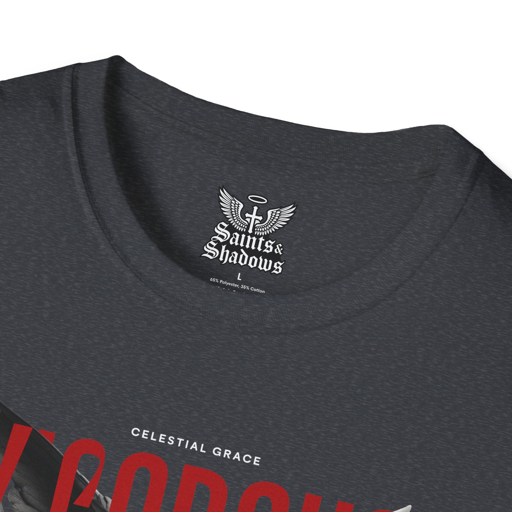 Saints and Shadows - Vigorous, Angelic Artwork Unisex Softstyle T-Shirt, Casual Wear