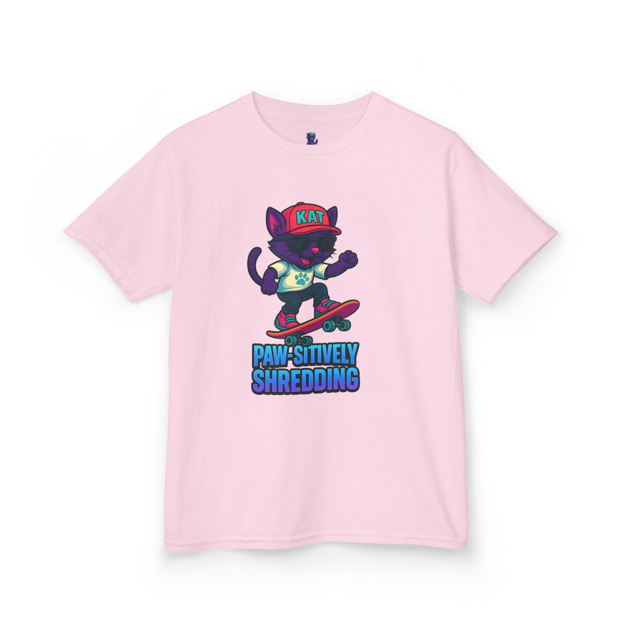 DJ KAT PAWS - Fun Skater Cat Design, Youth Summer T-Shirt, Cool Kids Apparel, Birthday Gift, Trendy Casual Wear