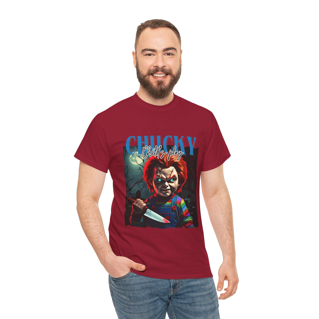 Chucky Horror Graphic Tee, Unisex Cotton Shirt, Halloween Costume, Horror Movie Gift, Spooky T-Shirt, Horror Fan Apparel
