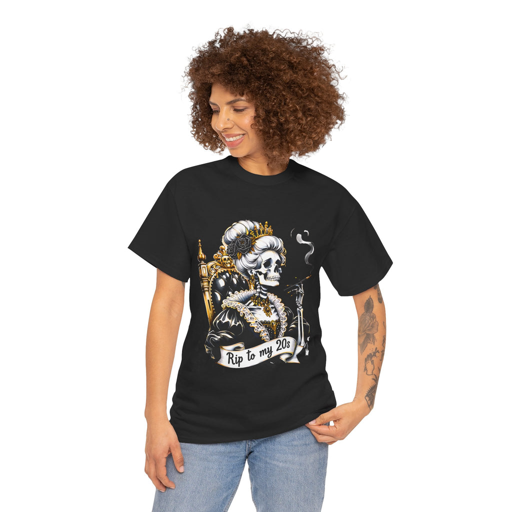 Rip to my 20s Tee, Heavy, Unisex Graphic Shirt, Birthday Gift, Casual Wear, Vintage Style, Floral Design T-shirt