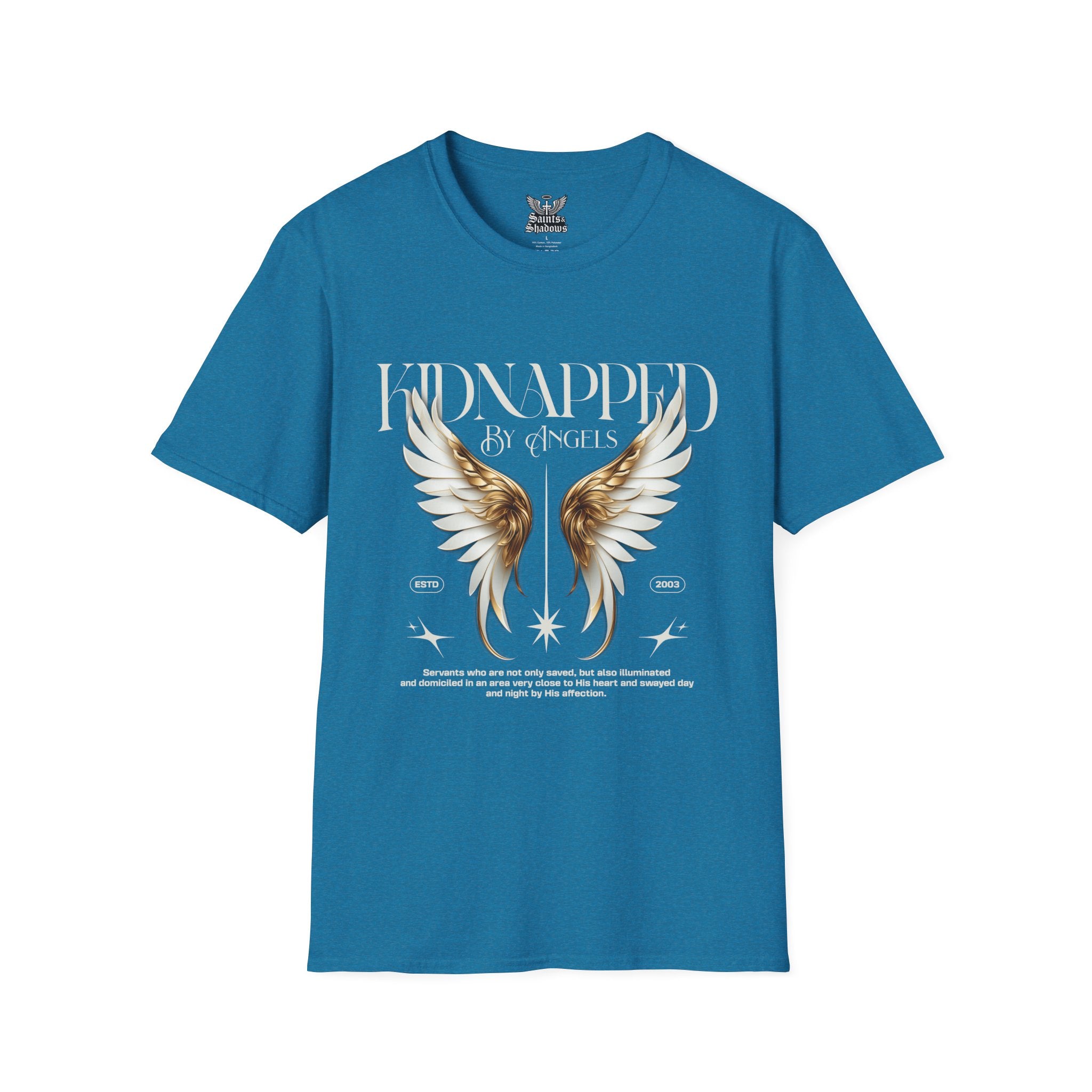 Saints and Shadows - Kidnapped, Angelic Artwork Unisex Softstyle T-Shirt, Casual Wear