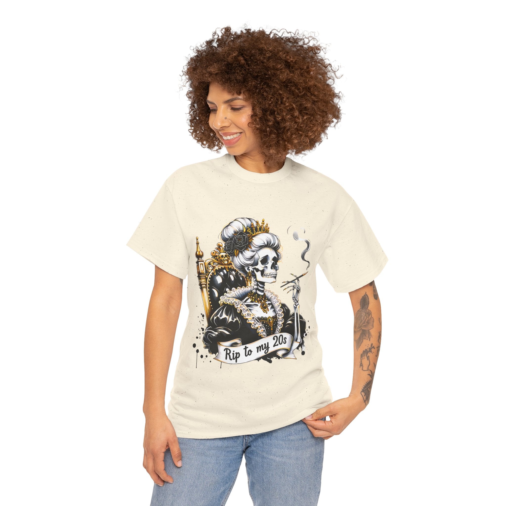 Rip to my 20s Tee, Heavy, Unisex Graphic Shirt, Birthday Gift, Casual Wear, Vintage Style, Floral Design T-shirt
