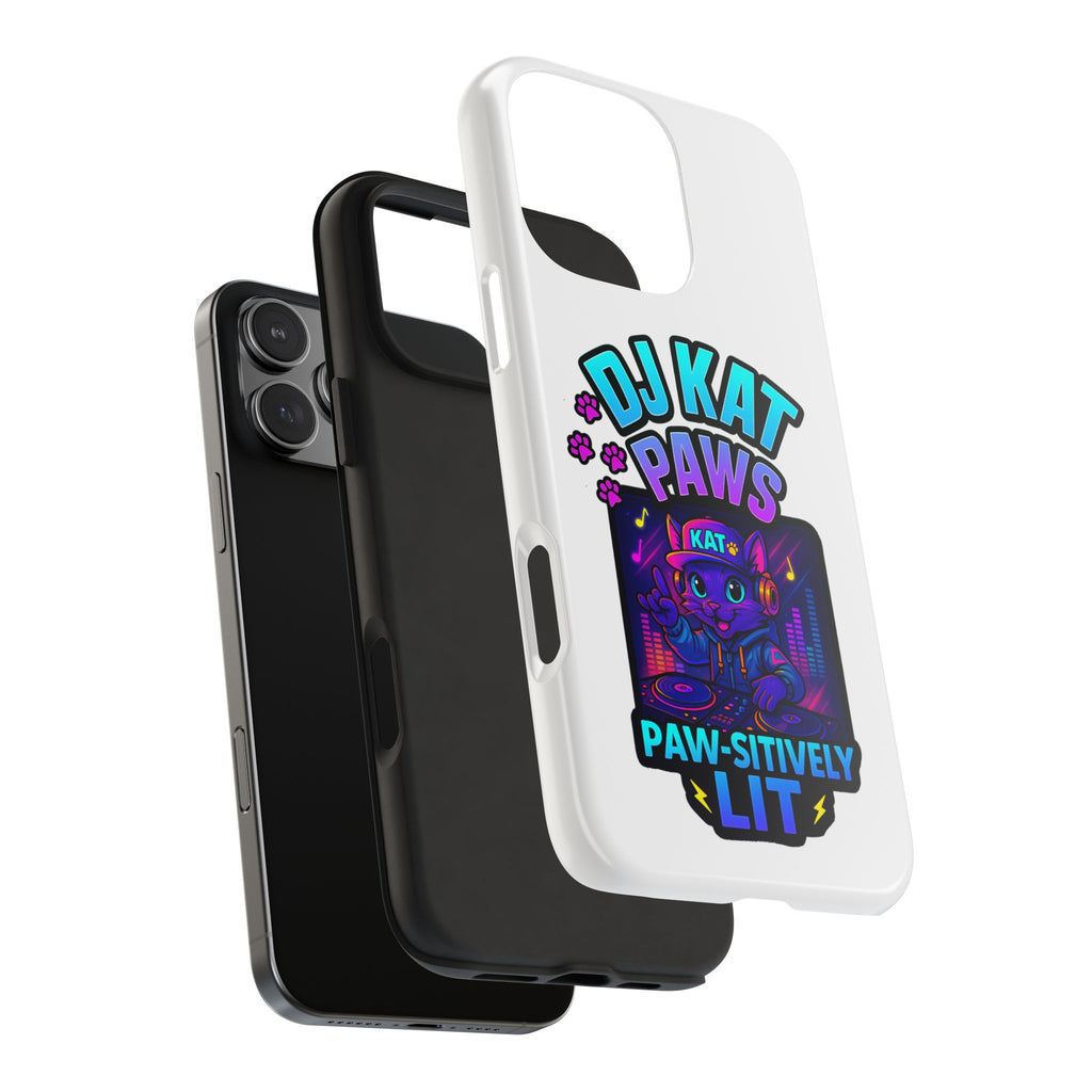 DJ KAT PAWS - Paw-sitively LIT | Tough Phone Cases - Unique Gift for Cat Lovers, Funny Phone Accessory, Music Lover's Case, Pet Owner Present