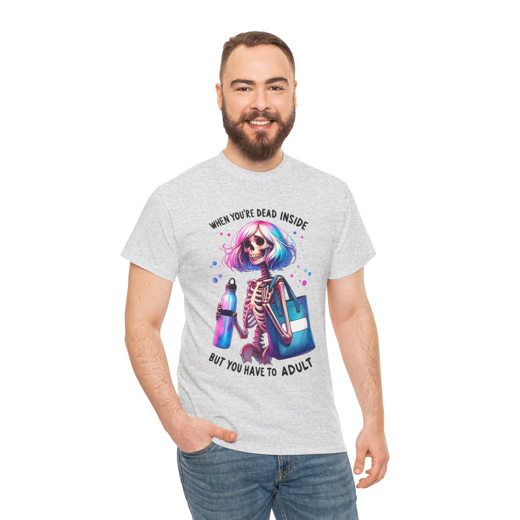 When you're dead onside, Whimsical Skeleton Tee, Funny Graphic Shirt, Perfect for Halloween, Unique Gift Idea, Casual Wear, Everyday Humor