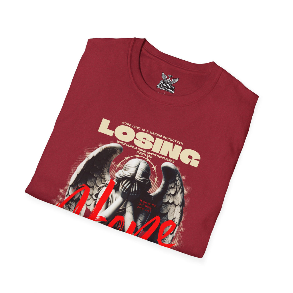 Saints and Shadows - Losing Hope, Angelic Artwork Unisex Softstyle T-Shirt, Casual Wear